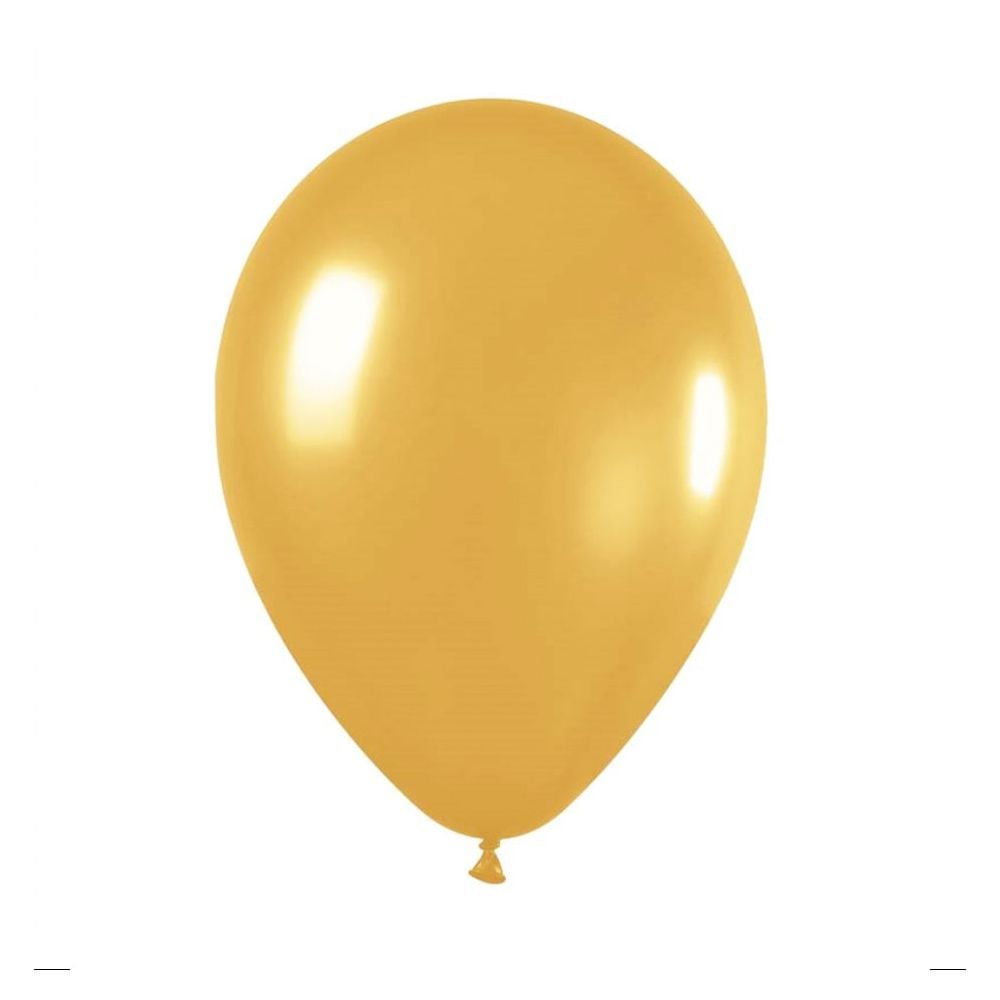 Ballon métallisé doré - 28 cm