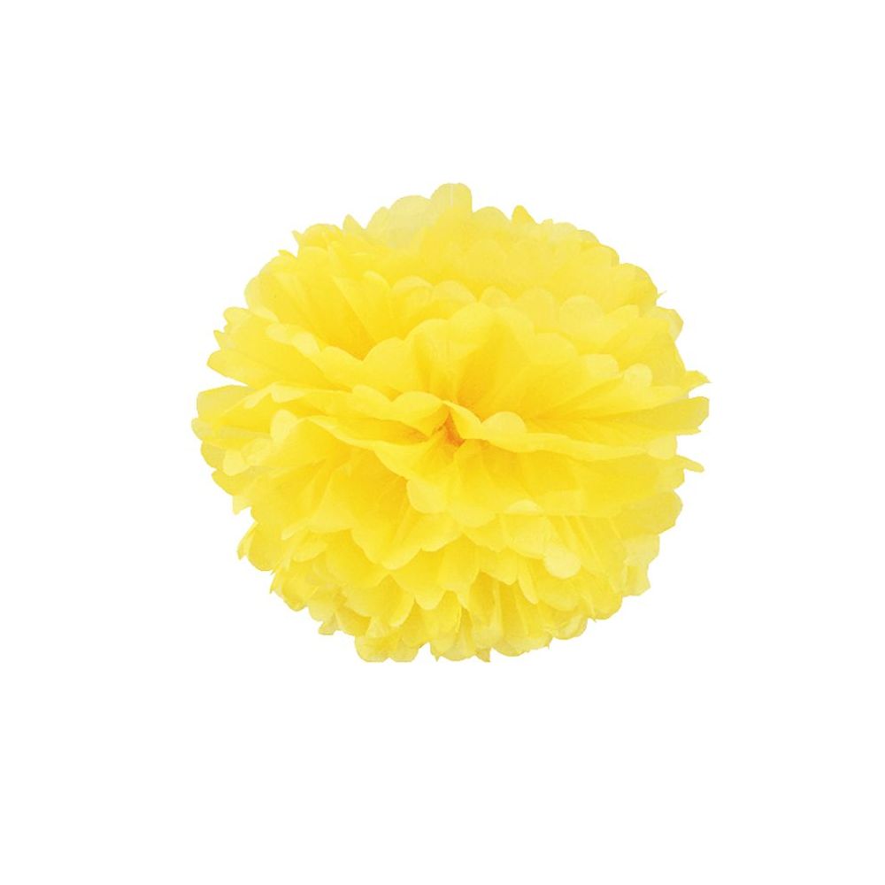 Pompon en papier jaune - 25cm