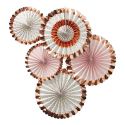 Lot de 5 rosaces fleuries rose gold
