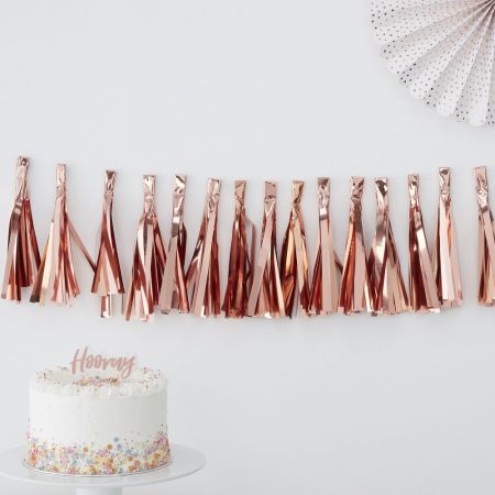 15 tassel rose gold