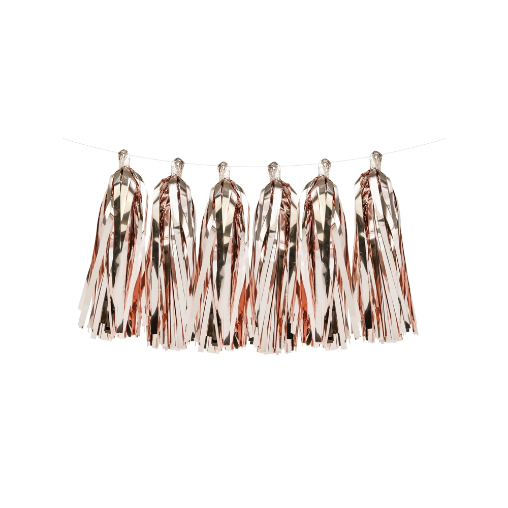 15 tassel rose gold