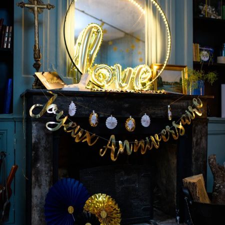 Guirlande dorée  "Joyeux anniversaire"