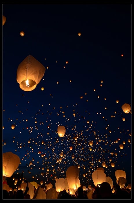 lanternes volantes mariage