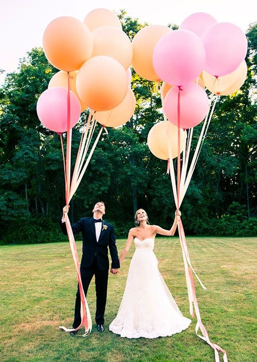 photo de couple ballons mariage
