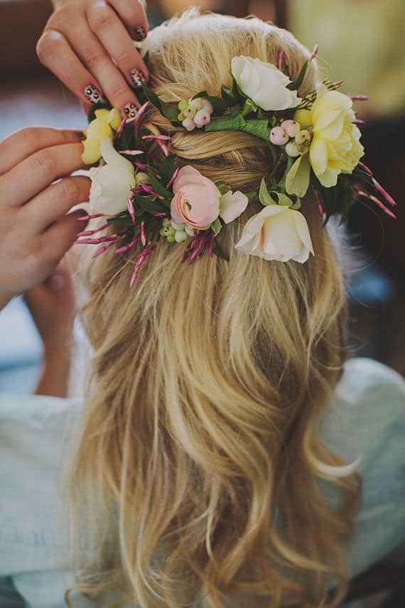 fleurs coiffure mariée