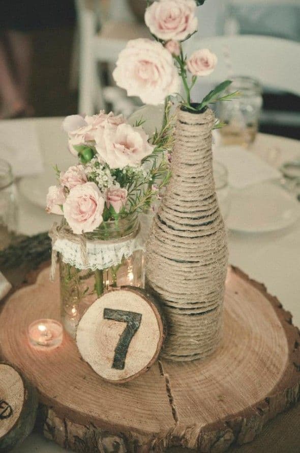 Centre de table mariage rustique