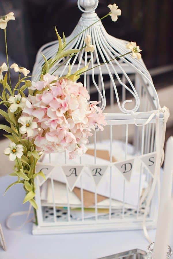 cage à oiseaux urne mariage