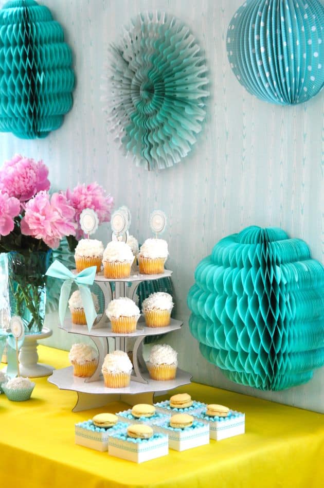 decoration turquoise anniversaire