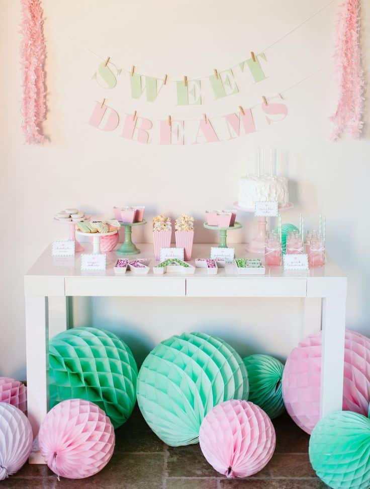 ANSOMO Decoraciones De Fiesta De Fresa, Rojo, Rosa, Blanco, Pompones De