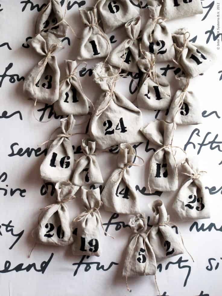 Calendrier de l'avent DIY pochons 1