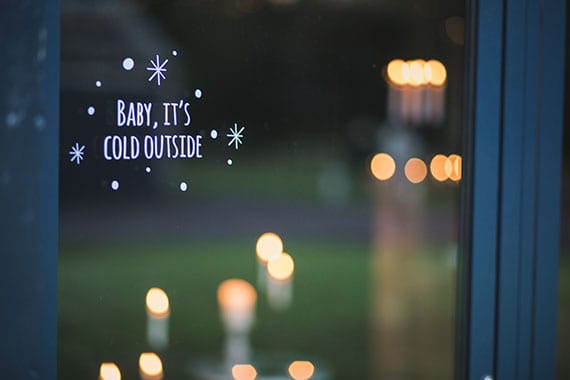 sticker vitre mariage hiver