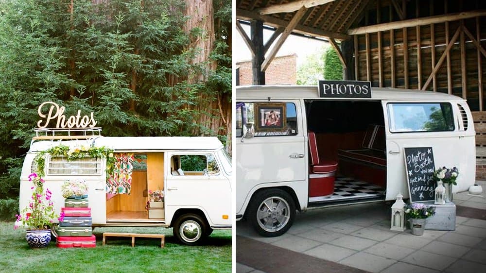 caravane photos mariage vintage