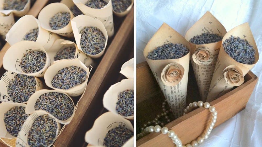 cornets mariage vintage petales