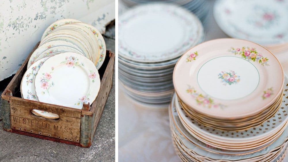 vaisselle mariage vintage