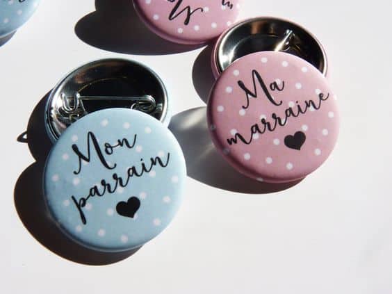 badge baptême marraine parrain