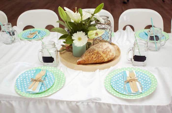 baptême garçon deco de table