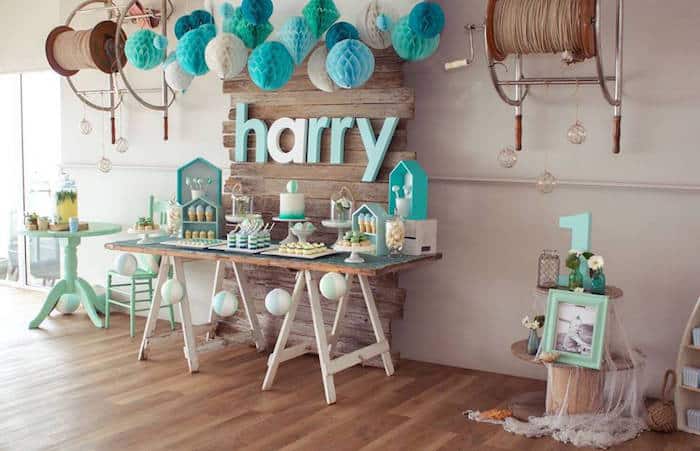 baptême garçon deco theme plage