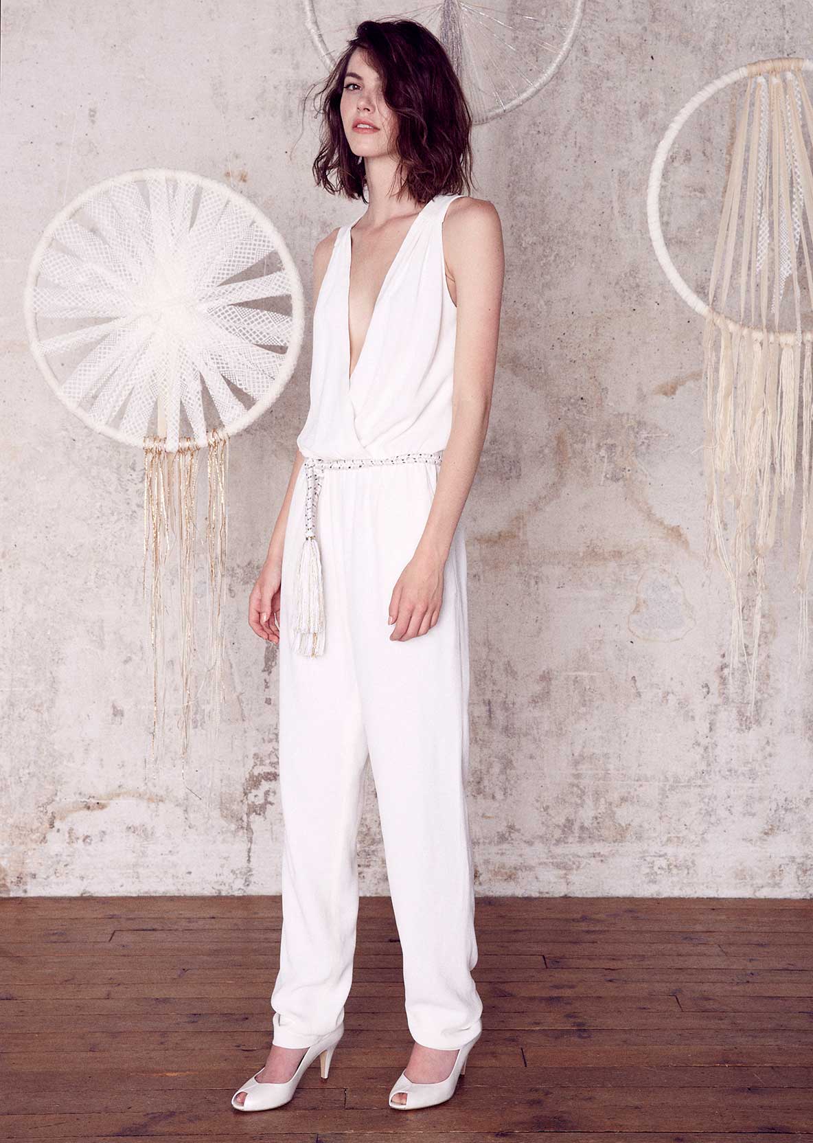 combi pantalon mariée