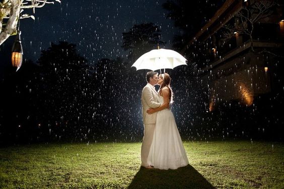 mariage sous la pluie