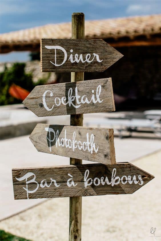 panneau mariage plage