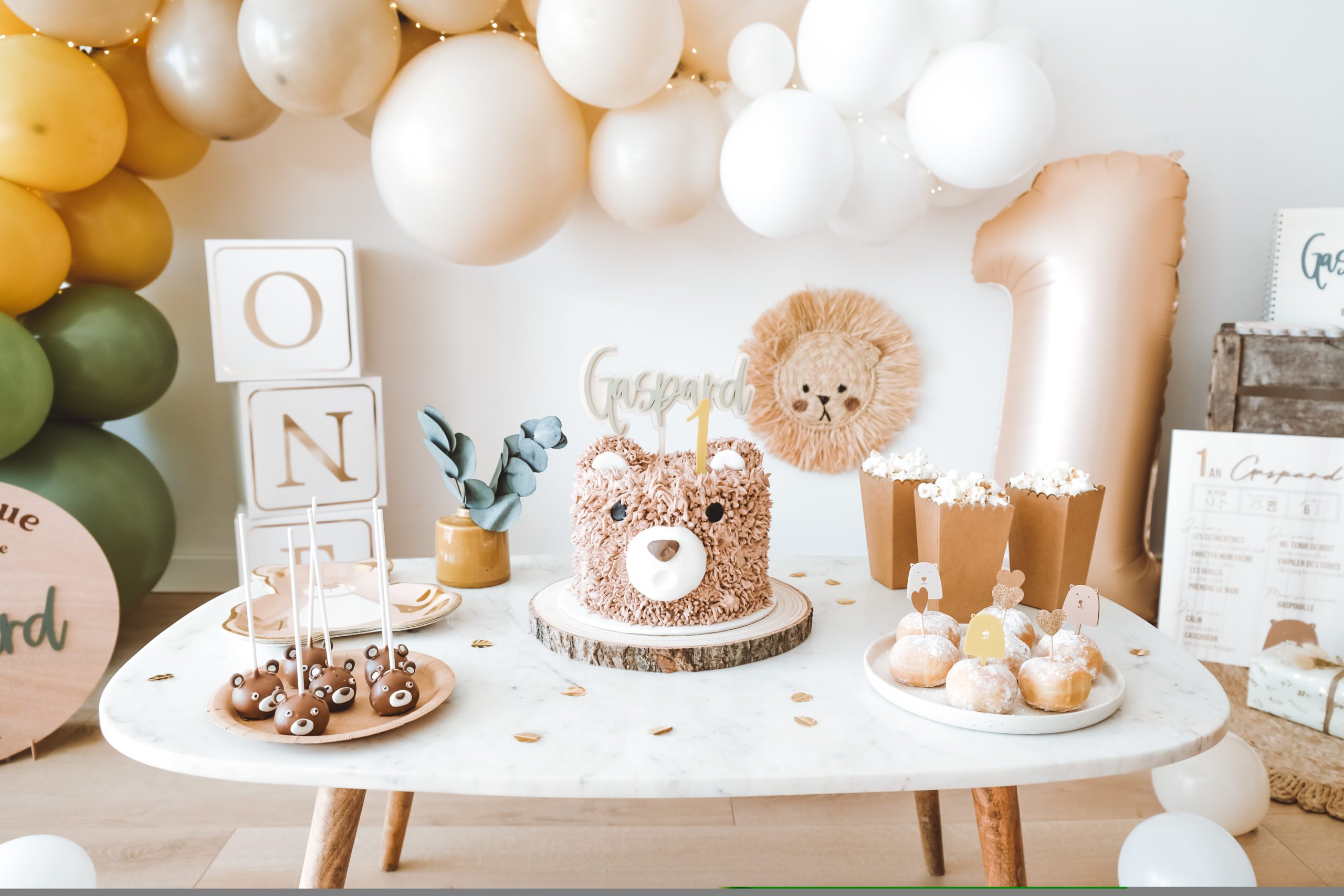 Décoration de gâteau en bois pour premier anniversaire, décoration